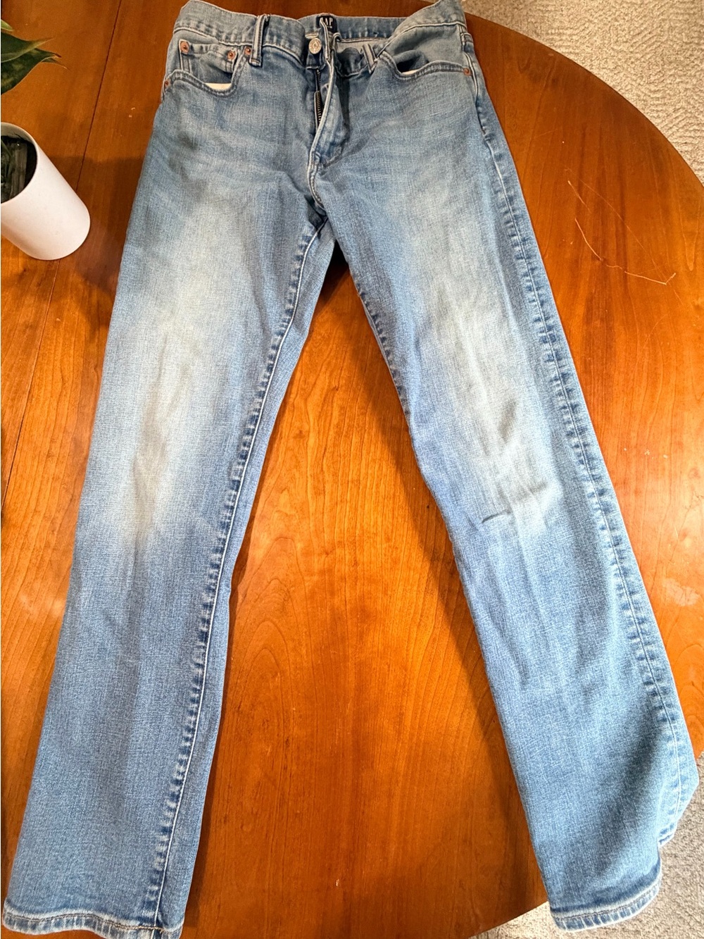 Womans Light Blue Straight-Leg Jeans